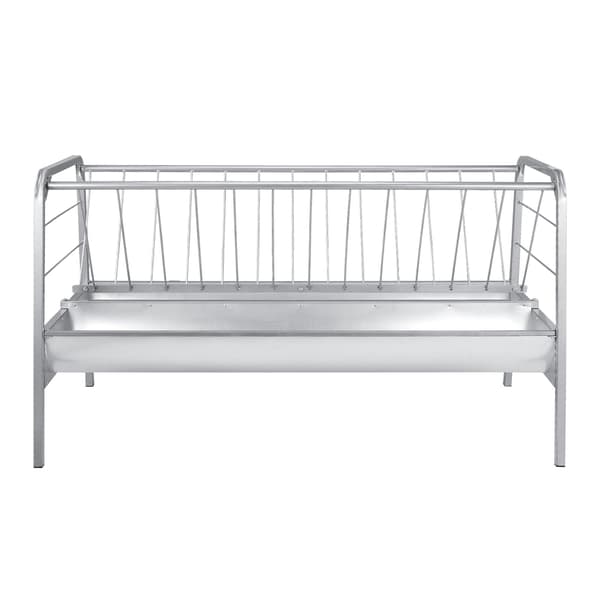 Foderautomat til husdyr 147x70x86,5 cm sølv stål