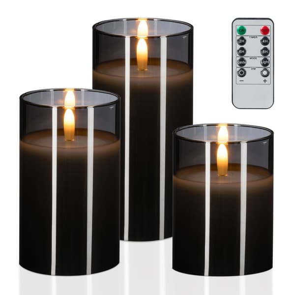 LED-kynttiläsarja, 3 kpl, liekitön, vahaa, Kodustaar