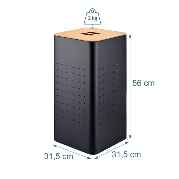 Svart tvättkorg med lock, Kodustaar