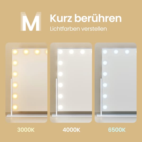Sminkspegel 80x60 cm Vit LED-belysning