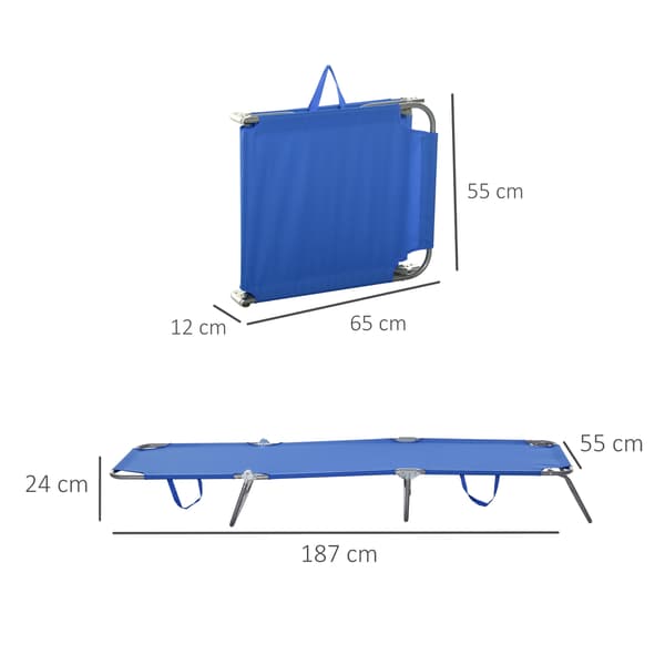 Solstol, 187x55x24 cm, Blå
