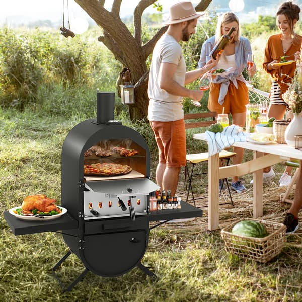 Ulkoilmapihvipizza-uuni, 98×30×98 cm, Musta , Star