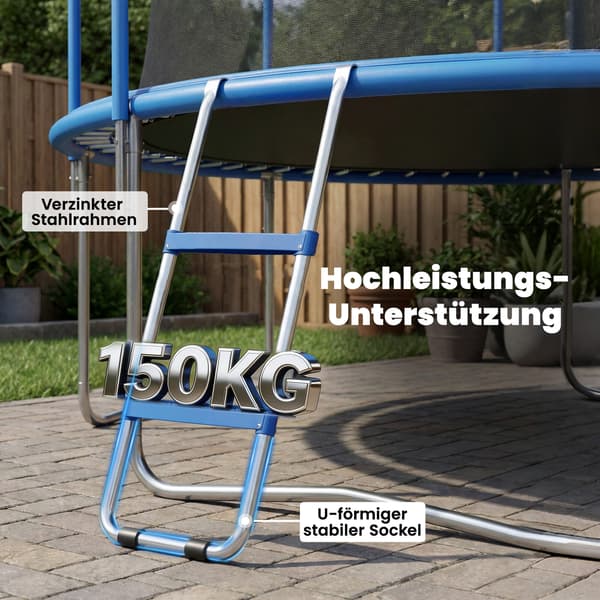 Trampolinstige 97x32x7 cm Blå Stål