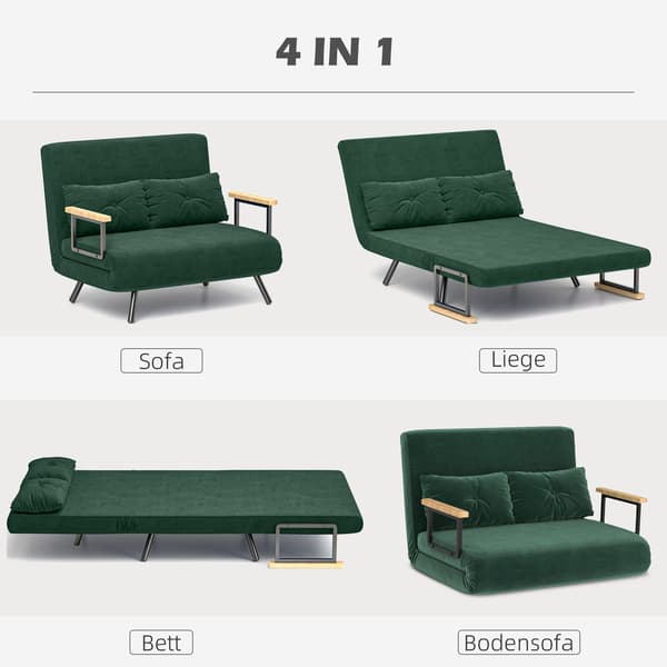 Sofa Seng 102x73x81 cm Grøn Fløjl Polstring