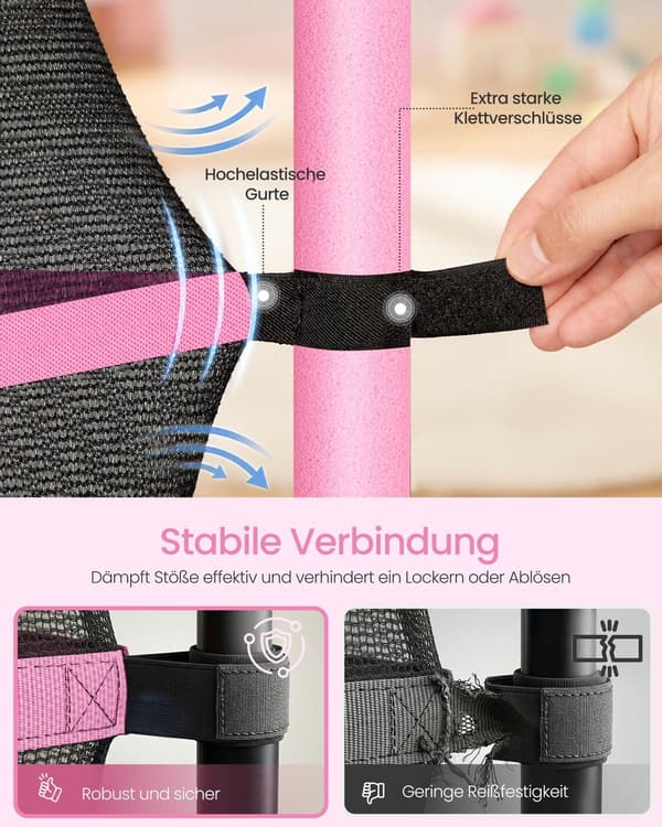 Trampolin, 174 cm, med sikkerhedsnet og kantbeskyttelse