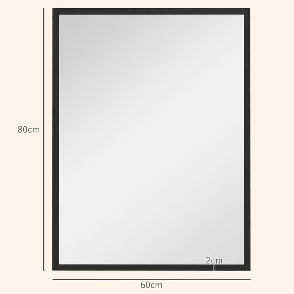 Vægspejl 60x80 cm sort , Star