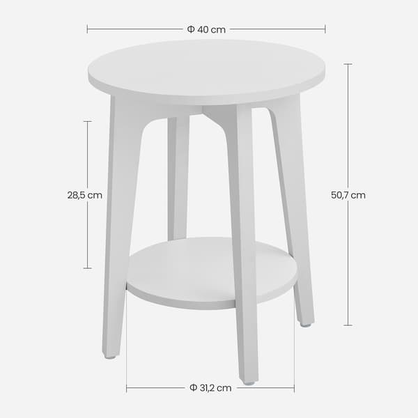 Sidebord, 40x40x50 cm, Hvid