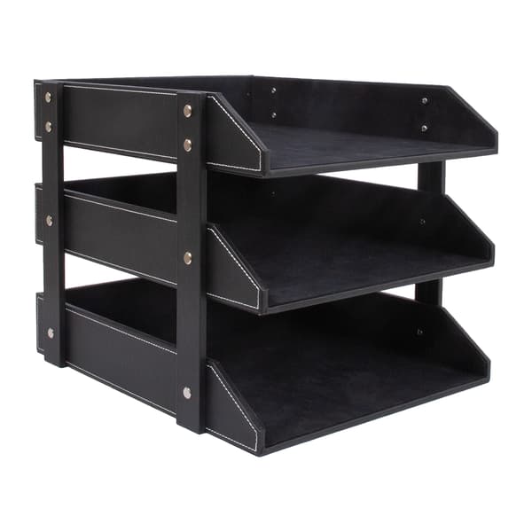 Dokumentskuffe 28x35x27 cm Sort PU-læder
