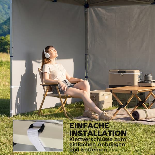 Gazebo sidevægssæt 300x200 cm blå polyester