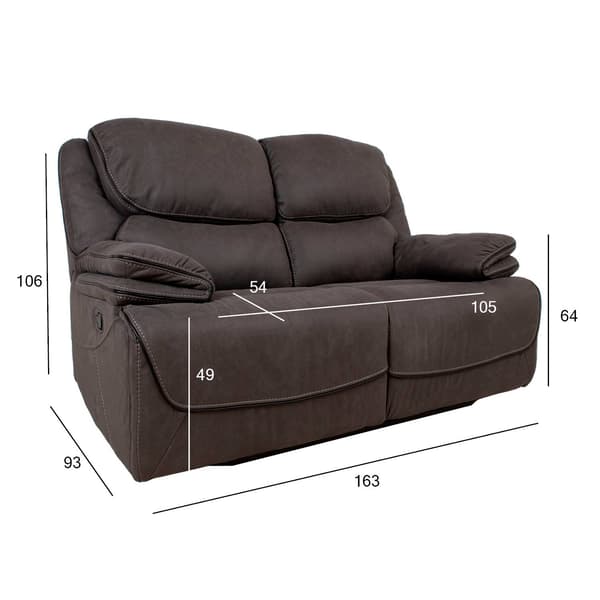 Lænestol Sofa GORDY 163x93x106 cm Grå Manuel Mekanisme