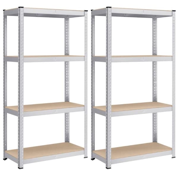 Hyllsystem Set om 2 Stål och MDF Justerbar