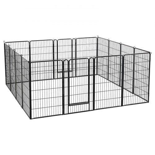Hundegård 16 stk 325x325x101 cm sort