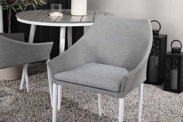Spisebord og stol sæt Break 90 cm hvid grå