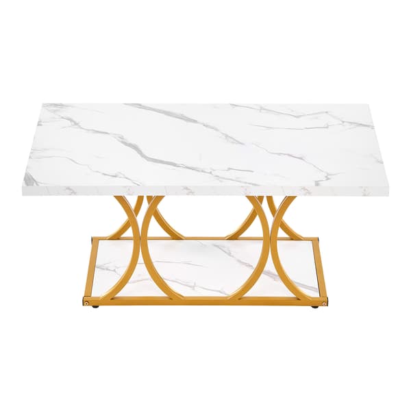 Soffbord, 120x59.5x48 cm, Vit, Metallram