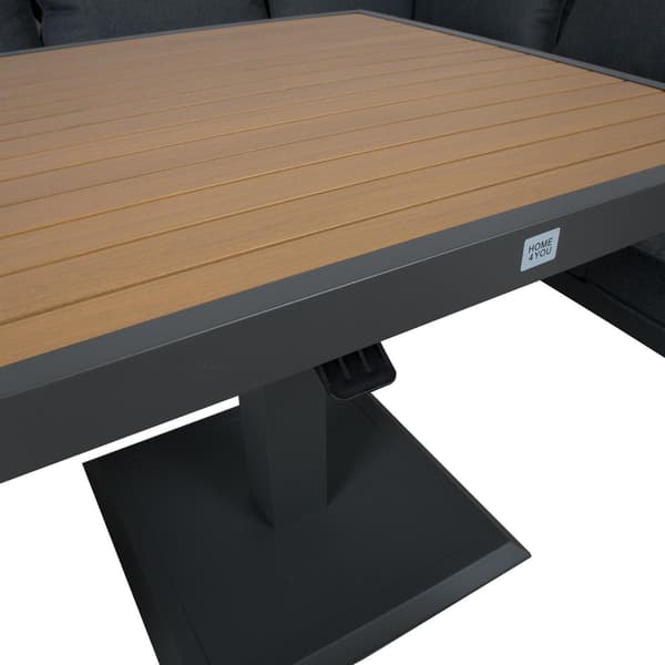 Havemøbelsæt Parker 85x85x52-75 cm Grå Aluminium