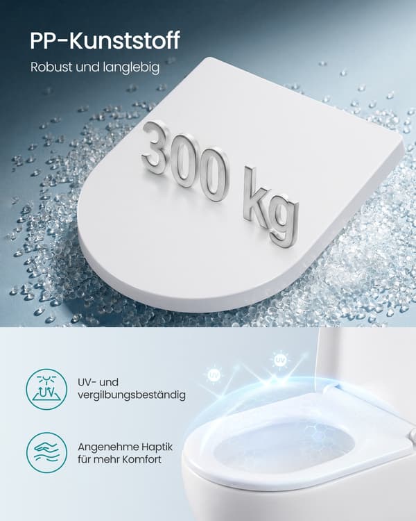 Toalettsits O-form 46x36 cm Vit Plast
