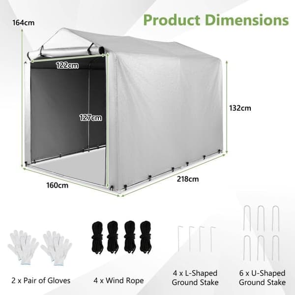 Ulkovarasto 160x218x164 cm hopea