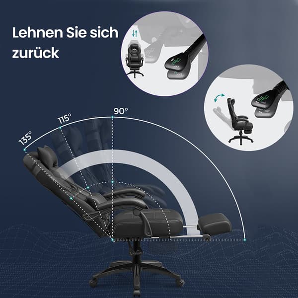 Gamingstol 70x70x122 cm Svart