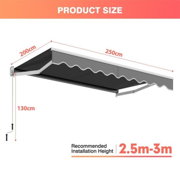 Foldbar altanmarkise 198x245 cm