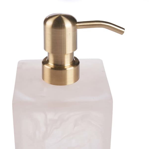 Tvålpump 8x8x21 cm Rosa Vit, resin