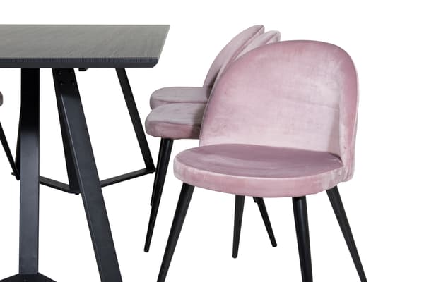 Spisebord og stol sæt Marina Pink Sort