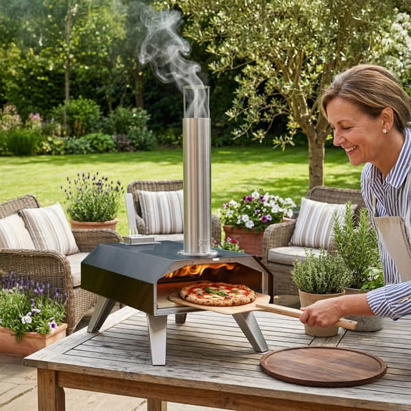 Bordmodel pellet-pizzaovn med sten, Kodustaar