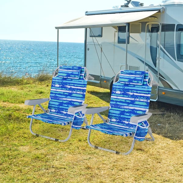 Strandstol 66x64,8x78,7 cm blå/lyserød/grøn