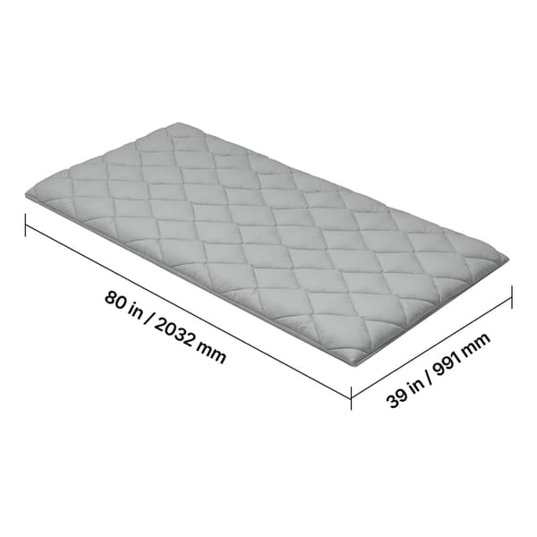 Tatami-måtte, 203,2x99,1x8,9 cm, grå, foldbar madras