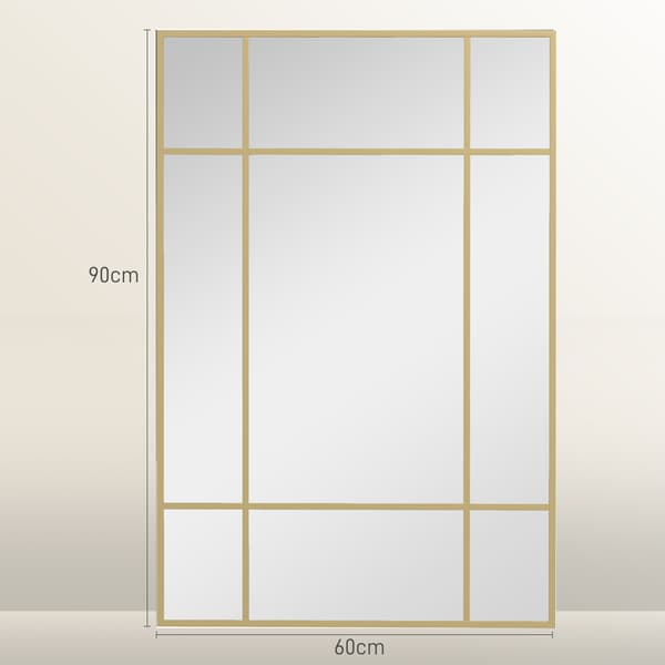 Väggspegel 90x2x60 cm Guld Metallram
