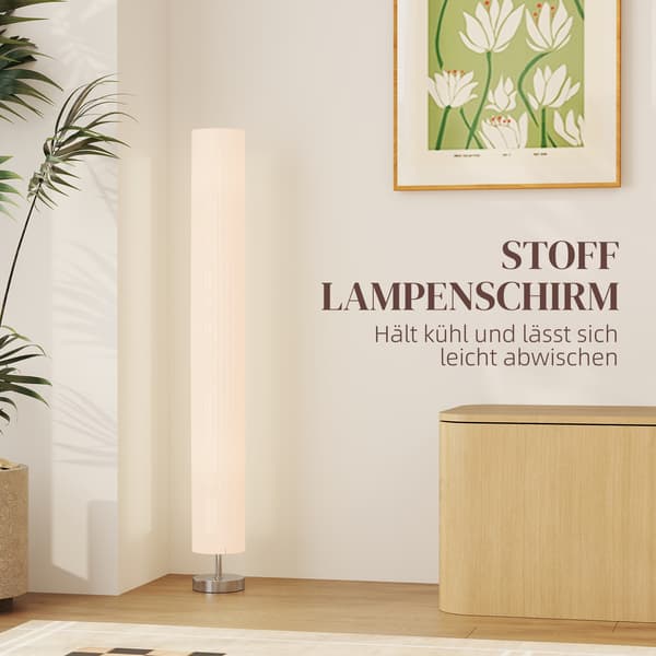 Gulvlampe, 14x14x120 cm, Hvid, Polyester