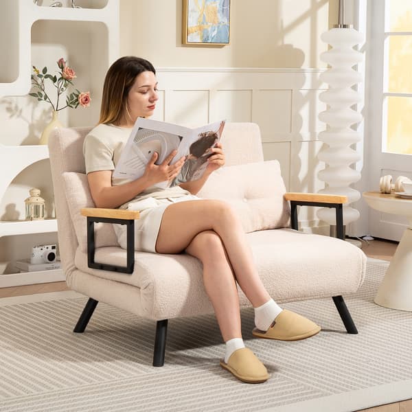Bäddsoffa, 102x73x81 cm, Beige, tyg