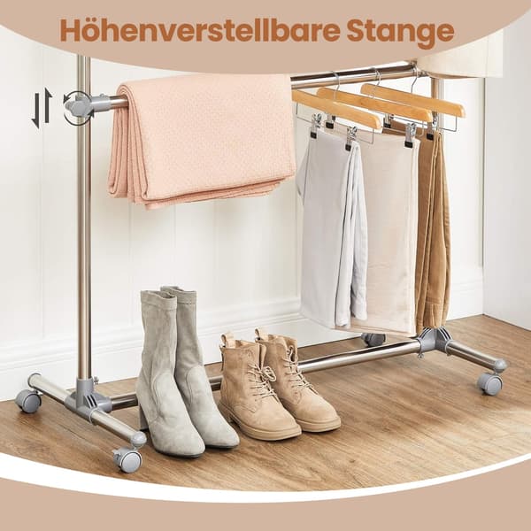 Klesstativ 49x101x113 cm Sølv, stål