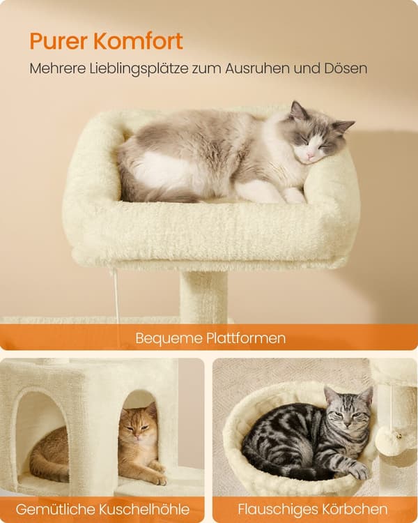 Kattetræ 48x48x136 cm Beige Sisal