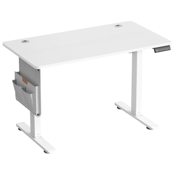 Hev- og senkbart skrivebord 60x120x72-120 cm hvitt