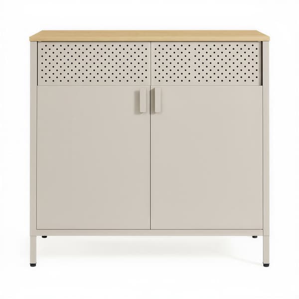 Opbevaringsskab, 40x80x76 cm, Brun-Sort