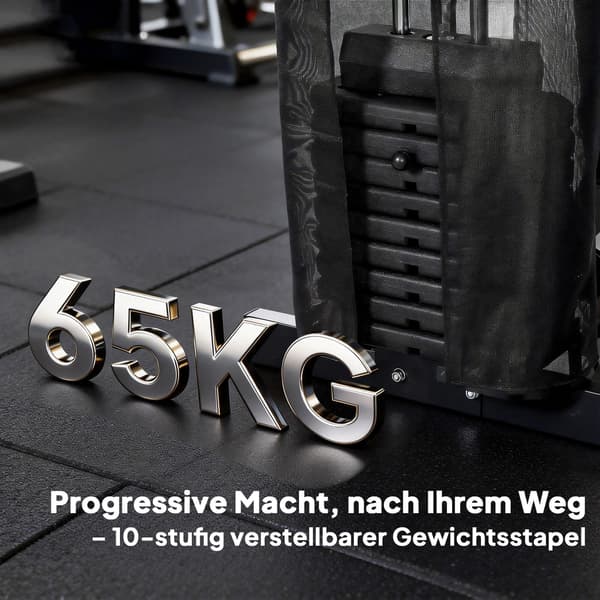 Home Gym Station, 162x162x210 cm, Sort, Stål