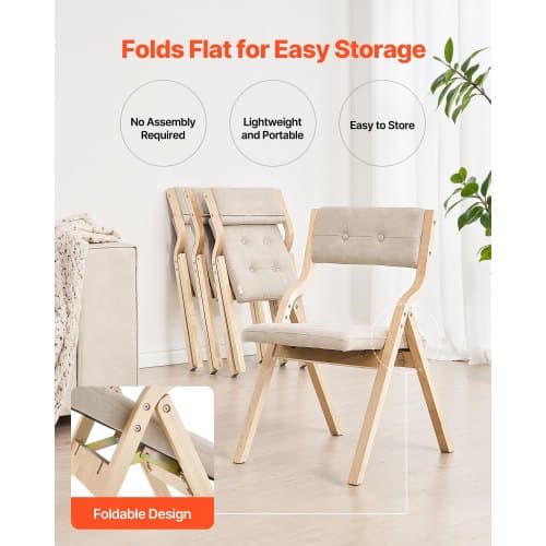 Fällstolsset, 2 delar, 57,5x48x80 cm, Beige, Trä, Stoppad