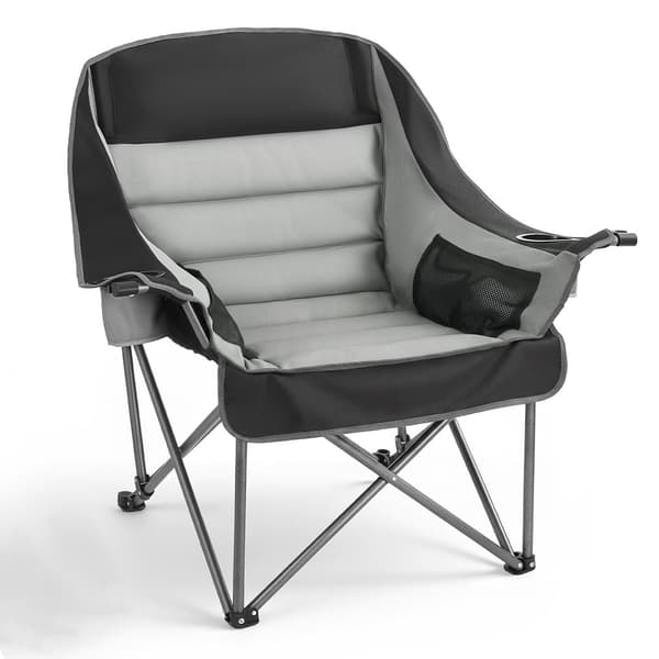 Campingstol 100x70x97,5 cm Sort og Grå Foldbar