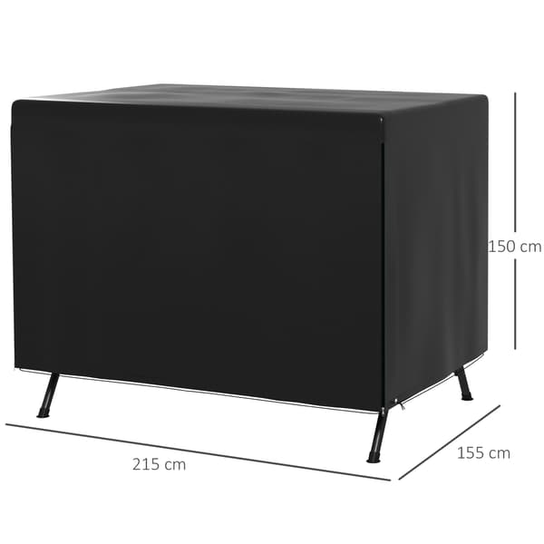 Ulkokalusteiden suojapeite 215x155x150 cm Musta Polyeteeni