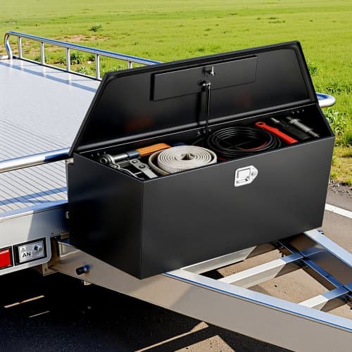 Trailer-tungeboks, 124,5x35,3x47 cm, sort, stål, opbevaring