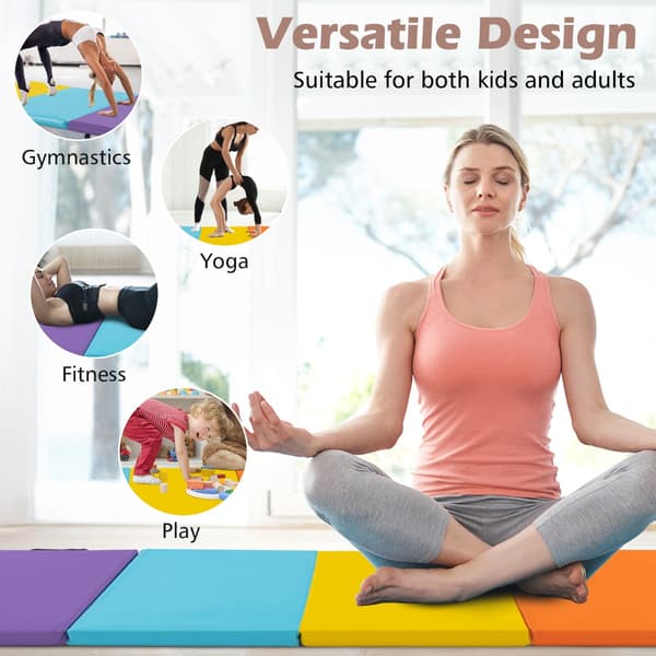 Foldbar gymnastikmåtte 201x75x3 cm multicolor