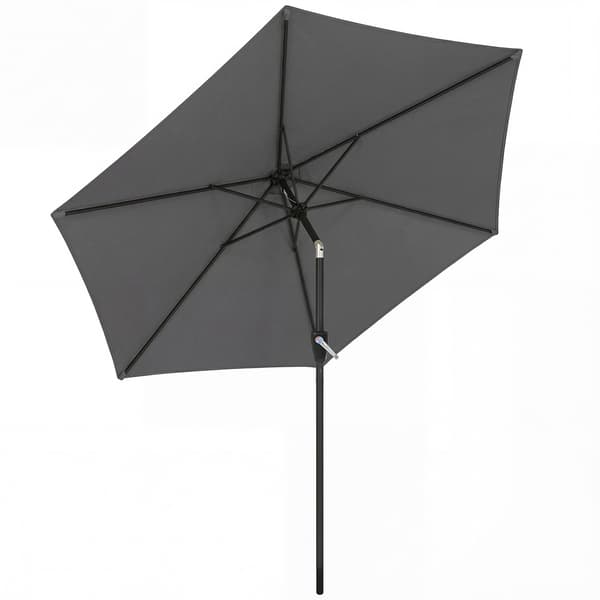 Terrasseparasol 270x219 cm mørkegrå, metal