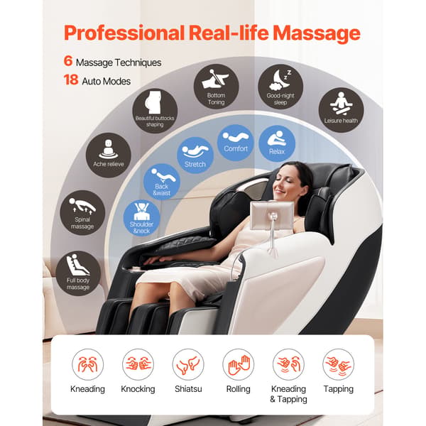 Massagestol, 155x74x105 cm, Fuld kropsmassage, Liggestol, Zero Gravity