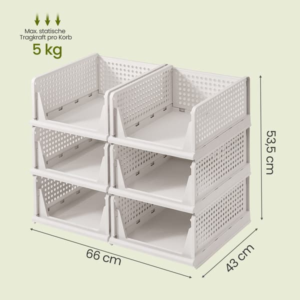 Garderobeorganisator, 43x33x18,5 cm, Hvit, Plast