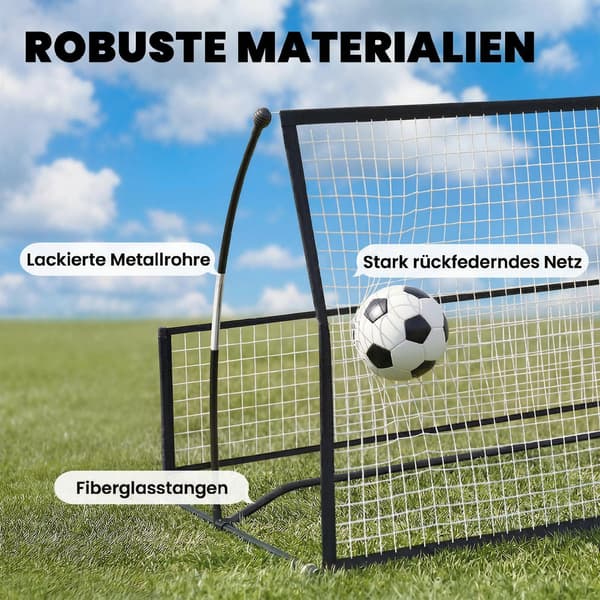 Fodbold Rebounder 2-i-1 Dobbeltsidet Foldbar 200x94 cm sort