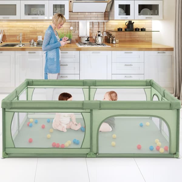 Babylegeindhegning med 50 bolde 206x147x68,5 cm grå