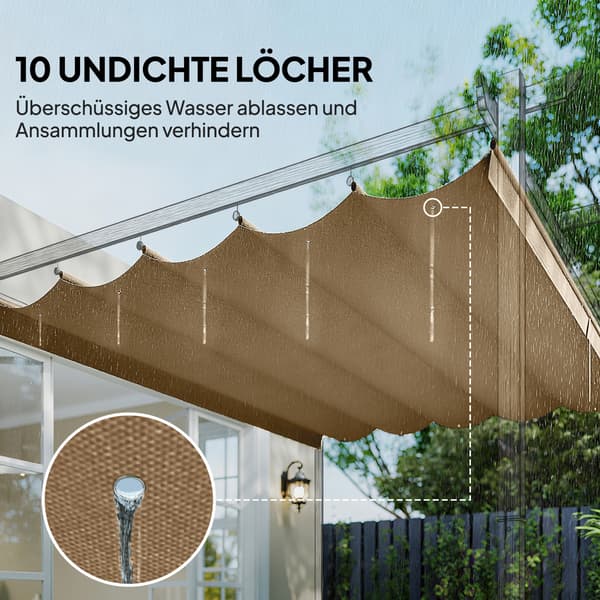 Ersättningstak för pergola, 250x255 cm, brun, polyester
