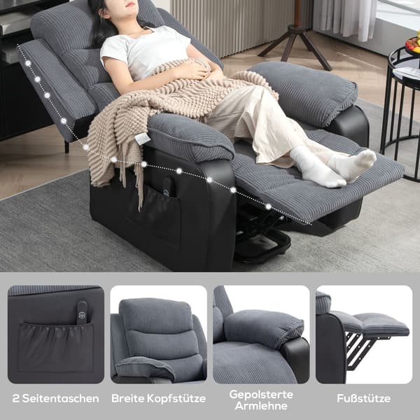 Løftestol Recliner 96x96x108 cm mørkegrå