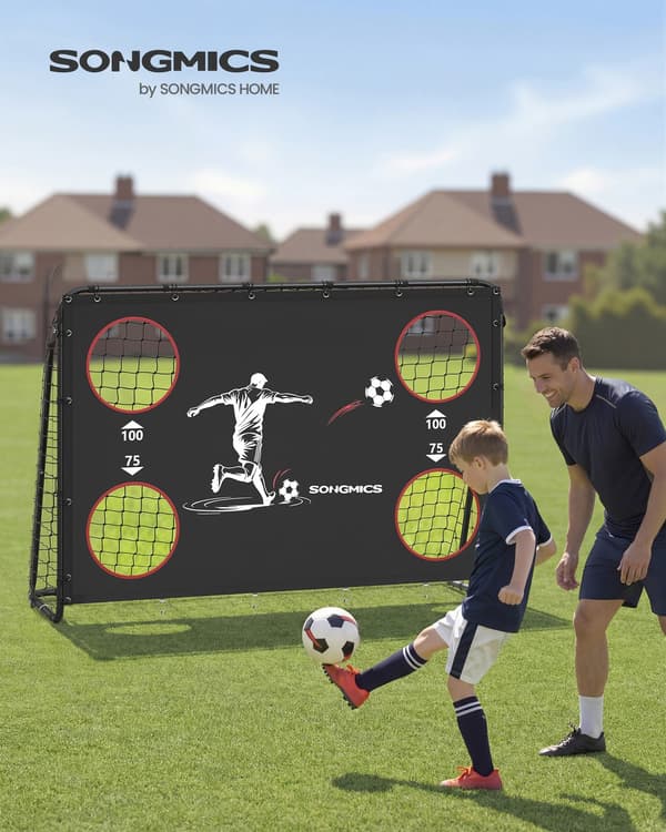 Fodboldmål 60x180x120 cm Sort Stål