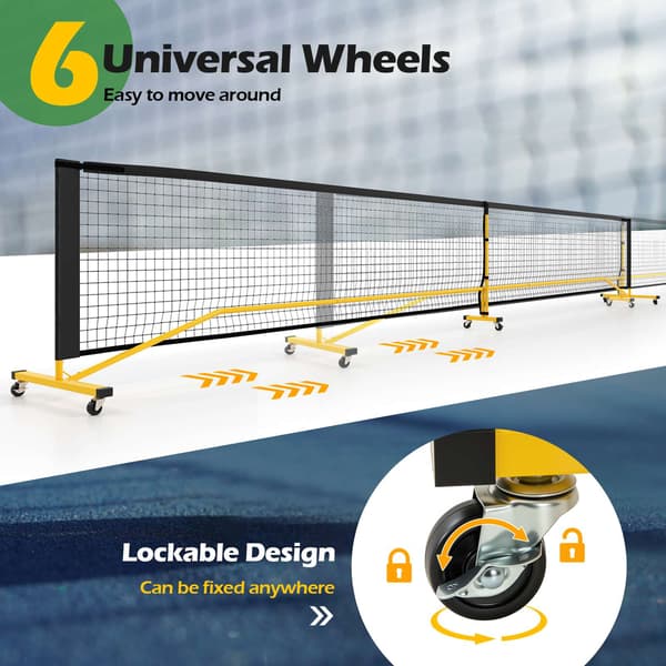 Pickleballnet-system, 674x60,5x92 cm, Sort Gul , Star